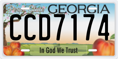 GA license plate CCD7174