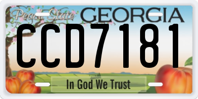 GA license plate CCD7181