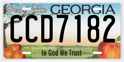 GA license plate CCD7182