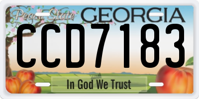 GA license plate CCD7183