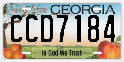 GA license plate CCD7184