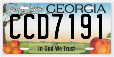 GA license plate CCD7191
