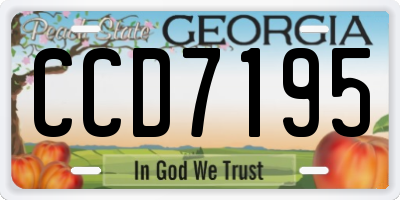 GA license plate CCD7195
