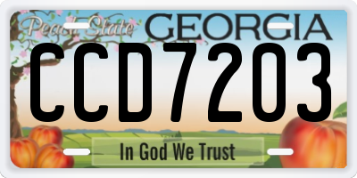 GA license plate CCD7203