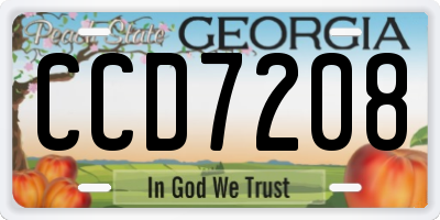 GA license plate CCD7208