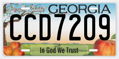 GA license plate CCD7209