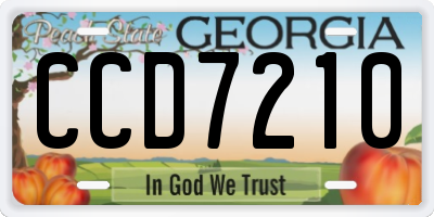 GA license plate CCD7210