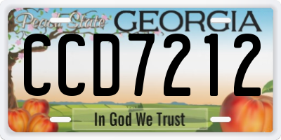 GA license plate CCD7212