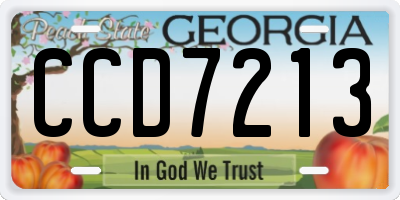 GA license plate CCD7213