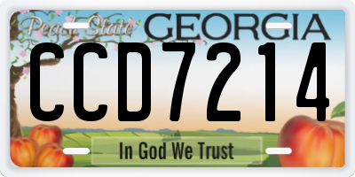 GA license plate CCD7214