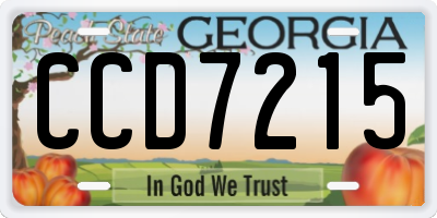 GA license plate CCD7215