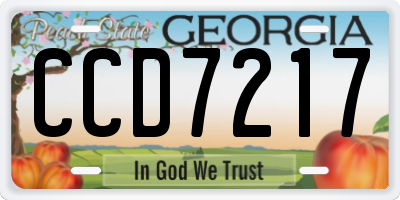 GA license plate CCD7217