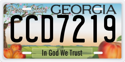 GA license plate CCD7219