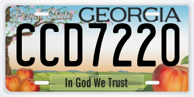 GA license plate CCD7220