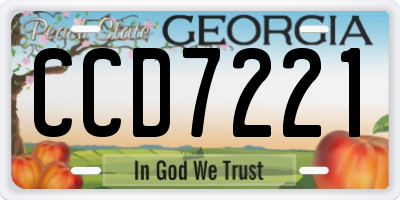 GA license plate CCD7221