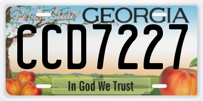 GA license plate CCD7227