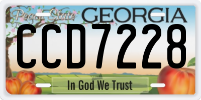 GA license plate CCD7228