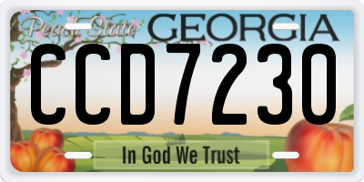GA license plate CCD7230