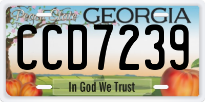 GA license plate CCD7239