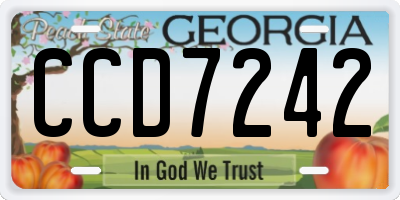 GA license plate CCD7242
