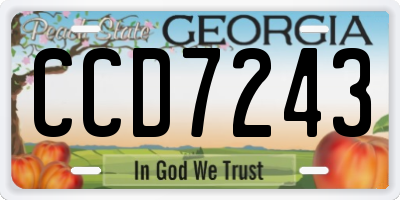 GA license plate CCD7243