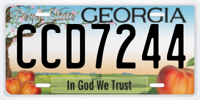 GA license plate CCD7244
