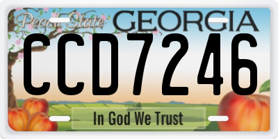 GA license plate CCD7246