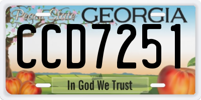 GA license plate CCD7251