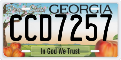 GA license plate CCD7257