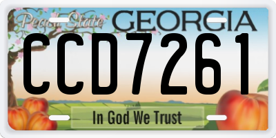 GA license plate CCD7261