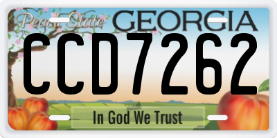 GA license plate CCD7262