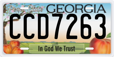 GA license plate CCD7263
