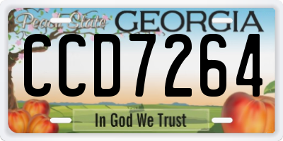 GA license plate CCD7264