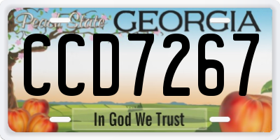 GA license plate CCD7267