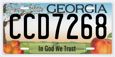 GA license plate CCD7268