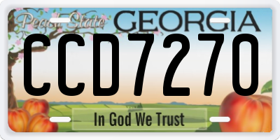 GA license plate CCD7270