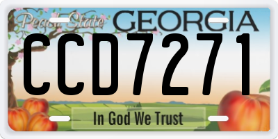 GA license plate CCD7271