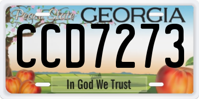 GA license plate CCD7273
