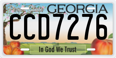GA license plate CCD7276