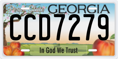 GA license plate CCD7279