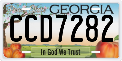 GA license plate CCD7282