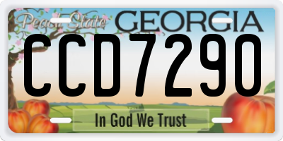 GA license plate CCD7290