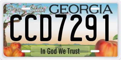 GA license plate CCD7291