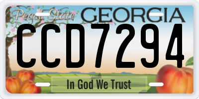 GA license plate CCD7294