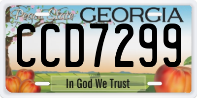 GA license plate CCD7299