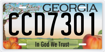 GA license plate CCD7301