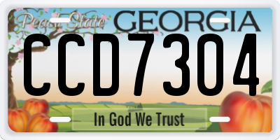 GA license plate CCD7304
