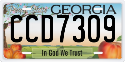 GA license plate CCD7309