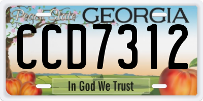 GA license plate CCD7312