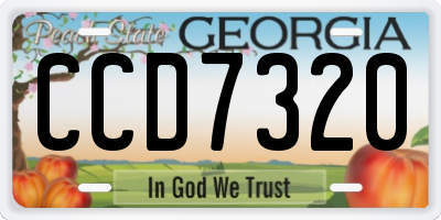 GA license plate CCD7320